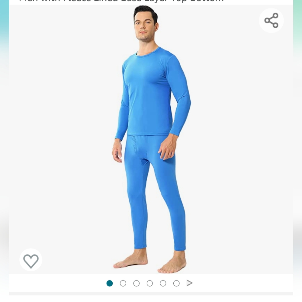 Thermal Underwear Set Long Johns Fleece Lined Base Pajamas Men's SMALL